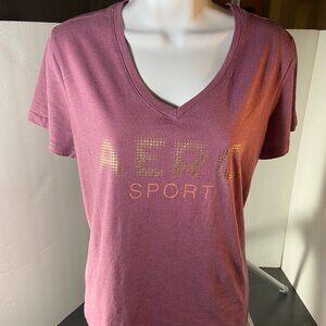 Aeropostale SPORT Women’s V-Neck Graphic Tee – Size XL (fits like large)